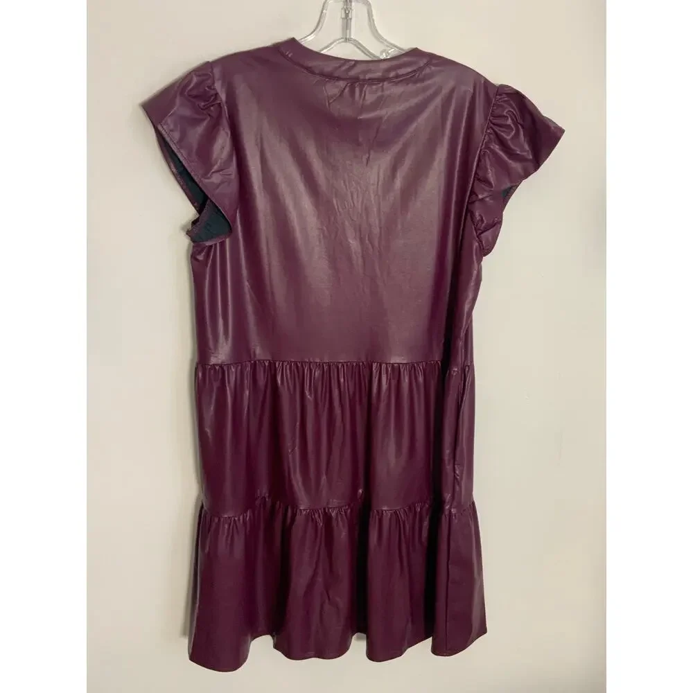 Pinch Deep‎ Wine Faux Leather Dress NWT size medium